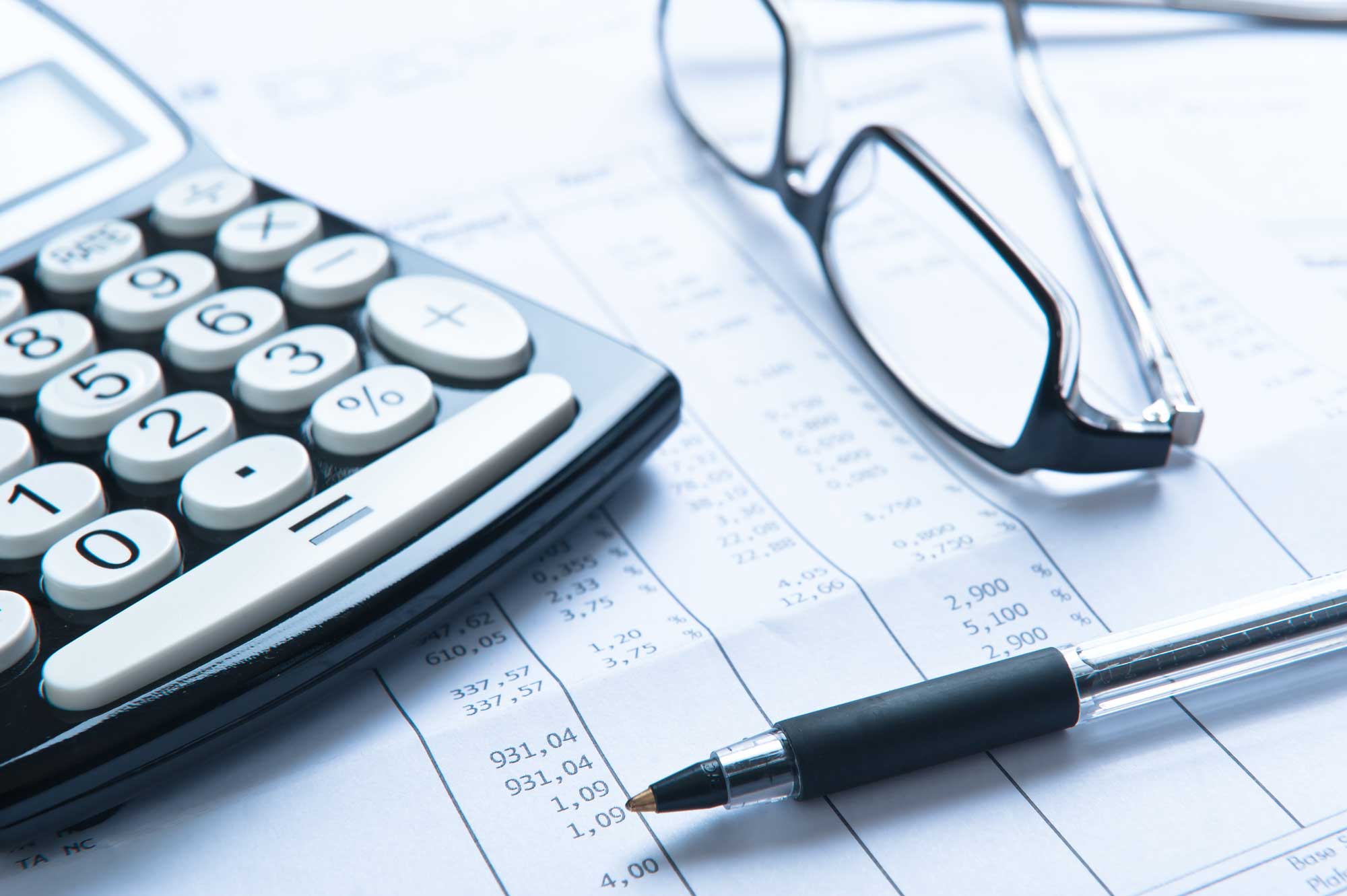 close up of financial data